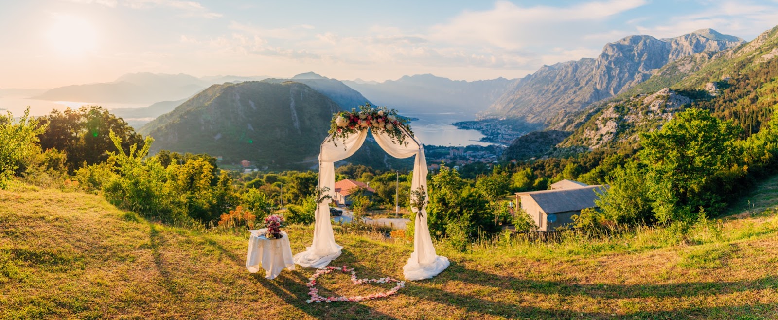 Summer mountain wedding venue.