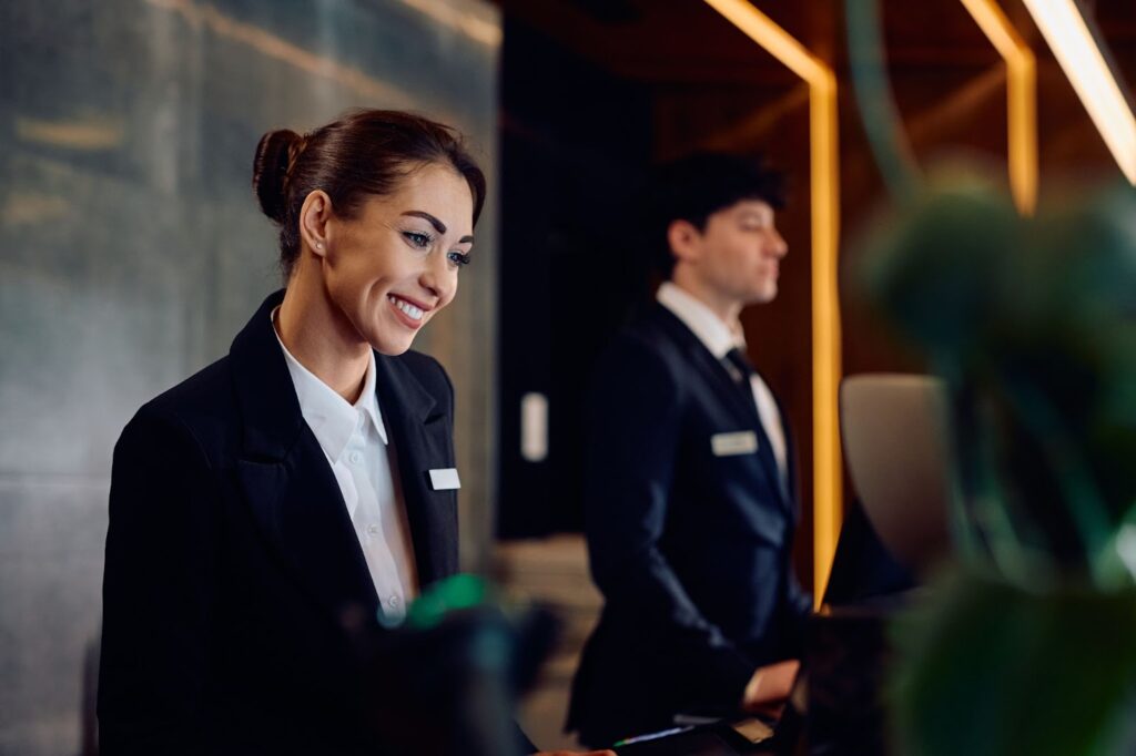 hotel staff smile