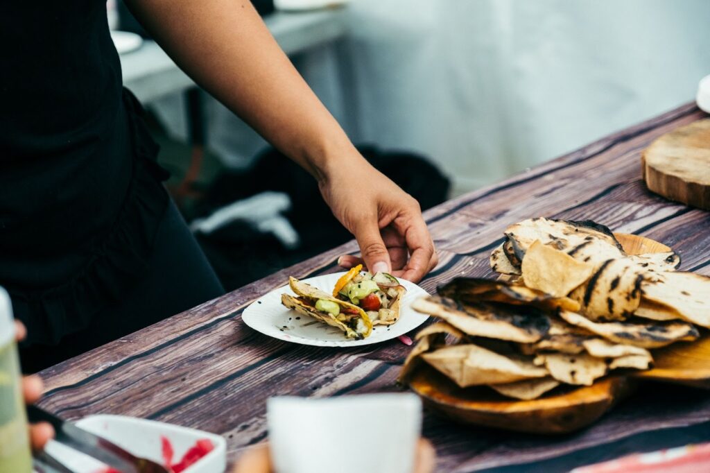 taco buffet table